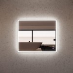 S4 Rectangle Led Mirror With Brushed Nickel Framed 1200 * 800